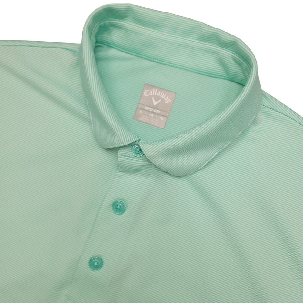 Callaway Opti-Dri Polo‎ Golf Shirt Men's XL Striped Light Green Short Sleeve